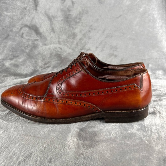 Allen Edmonds Caufield Wing-Tip Oxfords 11 D Made in USA Chestnut Leather Preppy main image 5